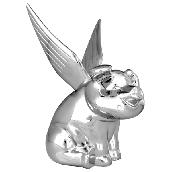 Second image of Cerdito cromado con alas